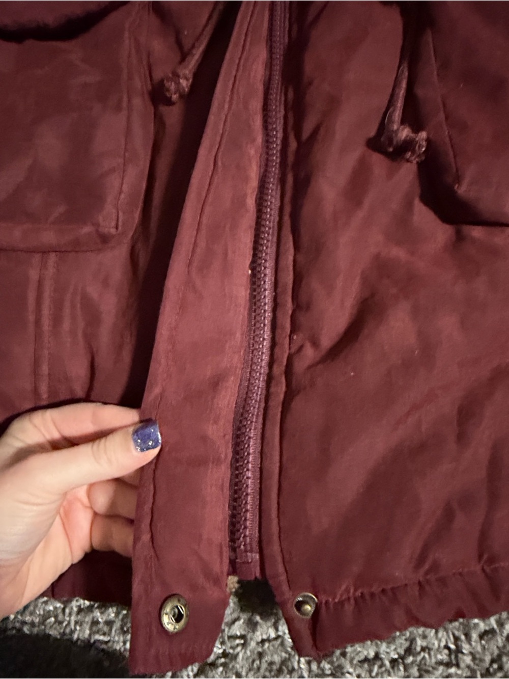 Beyove Burgundy Faux-Fur Lined Hooded Parka Jacket size XXL - Picture 5 of 8